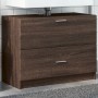 Armario de lavabo madera de ingeniería marrón roble 78x37x59 cm de , Muebles de baño - Ref: Foro24-848121, Precio: 95,38 €