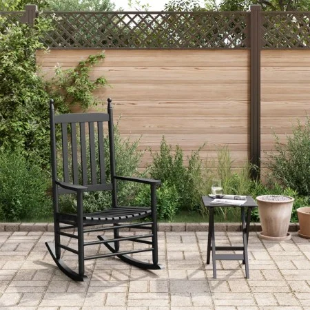 Silla mecedora con mesa plegable madera maciza de álamo negro de , Mecedoras - Ref: Foro24-3281255, Precio: 128,02 €, Descuen...