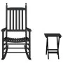Rocking chair with folding table made of solid black poplar wood by , Rocking chairs - Ref: Foro24-3281255, Price: 128,02 €, ...