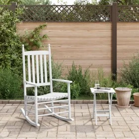 Silla mecedora con mesa plegable madera maciza de álamo blanco de , Mecedoras - Ref: Foro24-3281257, Precio: 150,32 €, Descue...