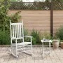 Rocking chair with folding table made of solid white poplar wood by , Rocking chairs - Ref: Foro24-3281257, Price: 150,32 €, ...