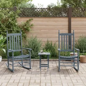 Sillas mecedoras 2 uds mesa plegable madera maciza álamo gris de , Mecedoras - Ref: Foro24-3281593, Precio: 238,87 €, Descuen...