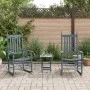 2 rocking chairs, solid poplar wood folding table, gray. by , Rocking chairs - Ref: Foro24-3281593, Price: 238,87 €, Discount: %