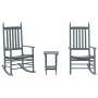 2 rocking chairs, solid poplar wood folding table, gray. by , Rocking chairs - Ref: Foro24-3281593, Price: 238,87 €, Discount: %