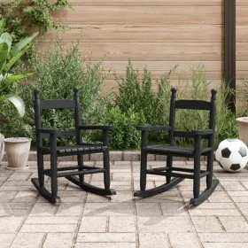 Rocking chairs for children, 2 units, solid black poplar wood by , Rocking chairs - Ref: Foro24-3281598, Price: 83,85 €, Disc...