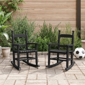 Schaukelstühle für Kinder, 2 Stück Massivholz aus schwarzem Pappelholz von , Schaukelstühle - Ref: Foro24-3281598, Preis: 84,...