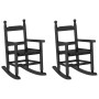Rocking chairs for children, 2 units, solid black poplar wood by , Rocking chairs - Ref: Foro24-3281598, Price: 84,99 €, Disc...