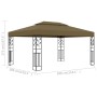 Gazebo with double roof taupe gray 3x4m 180 g/m² by vidaXL, Tents and gazebos - Ref: Foro24-312244, Price: 273,94 €, Discount: %