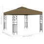 Taupe gray gazebo 3x3 m 180 g/m² by vidaXL, Tents and gazebos - Ref: Foro24-312243, Price: 241,09 €, Discount: %