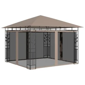 Cenador con mosquitera gris taupe 3x3x2,73 m 180 g/m² de vidaXL, Carpas y cenadores - Ref: Foro24-312251, Precio: 287,16 €, D...