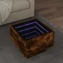 Mesa auxiliar y LED madera ingeniería roble ahumado 40x40x30 cm de , Mesas de centro - Ref: Foro24-847501, Precio: 68,23 €, D...