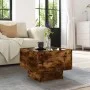 Side table with smoked oak engineered wood and LED, 40x40x30 cm. by , Coffee table - Ref: Foro24-847501, Price: 68,12 €, Disc...