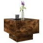 Mesa auxiliar y LED madera ingeniería roble ahumado 40x40x30 cm de , Mesas de centro - Ref: Foro24-847501, Precio: 68,23 €, D...