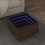 Mesa auxiliar con LED madera ingeniería marrón roble 40x40x30cm de , Mesas de centro - Ref: Foro24-847503, Precio: 64,81 €