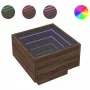 Side table with LED made of brown oak engineered wood, 40x40x30cm. by , Coffee table - Ref: Foro24-847503, Price: 61,43 €, Di...