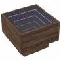Side table with LED made of brown oak engineered wood, 40x40x30cm. by , Coffee table - Ref: Foro24-847503, Price: 61,43 €, Di...