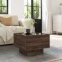 Side table with LED made of brown oak engineered wood, 40x40x30cm. by , Coffee table - Ref: Foro24-847503, Price: 61,43 €, Di...