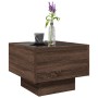Mesa auxiliar con LED madera ingeniería marrón roble 40x40x30cm de , Mesas de centro - Ref: Foro24-847503, Precio: 62,90 €, D...