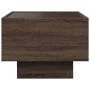 Side table with LED made of brown oak engineered wood, 40x40x30cm. by , Coffee table - Ref: Foro24-847503, Price: 61,43 €, Di...