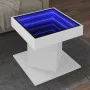 Mesa de centro con luz LED madera ingeniería blanca 50x50x45 cm de , Mesas de centro - Ref: Foro24-847560, Precio: 96,00 €, D...