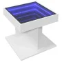 Mesa de centro con luz LED madera ingeniería blanca 50x50x45 cm de , Mesas de centro - Ref: Foro24-847560, Precio: 96,00 €, D...