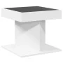 Mesa de centro con luz LED madera ingeniería blanca 50x50x45 cm de , Mesas de centro - Ref: Foro24-847560, Precio: 96,00 €, D...