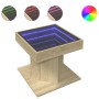 Center table and LED engineered oak wood Sonoma 50x50x45 cm by , Coffee table - Ref: Foro24-847562, Price: 88,54 €, Discount: %