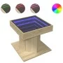 Center table and LED engineered oak wood Sonoma 50x50x45 cm by , Coffee table - Ref: Foro24-847562, Price: 87,27 €, Discount: %
