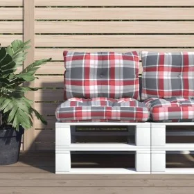 Cushions for pallets, 2 units, red checkered fabric. by , Cushions for chairs and sofas - Ref: Foro24-360847, Price: 32,68 €,...