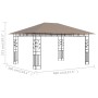 Gazebo with taupe gray mosquito net 4x3x2.73 m 180 g/m² by vidaXL, Tents and gazebos - Ref: Foro24-312252, Price: 317,81 €, D...
