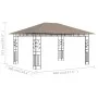 Gazebo with taupe gray mosquito net 4x3x2.73 m 180 g/m² by vidaXL, Tents and gazebos - Ref: Foro24-312252, Price: 312,24 €, D...