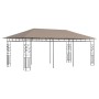 Cenador con mosquitera gris taupe 6x3x2,73 m 180 g/m²