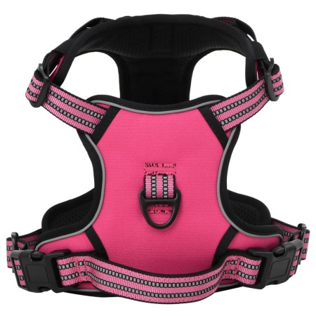 Adjustable pink dog harness with reflective bands. by , Dog products - Ref: Foro24-4013369, Price: 18,09 €, Discount: %