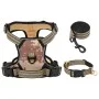 Brown adjustable dog harness with leash and collar. by , Dog products - Ref: Foro24-4013383, Price: 27,29 €, Discount: %