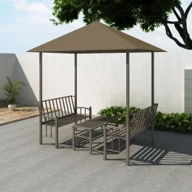 Garden kiosk table and benches taupe gray 180g/m² 2.5x1.5x2.4m by vidaXL, Tents and gazebos - Ref: Foro24-312222, Price: 327,...