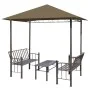 Garden kiosk table and benches taupe gray 180g/m² 2.5x1.5x2.4m by vidaXL, Tents and gazebos - Ref: Foro24-312222, Price: 327,...