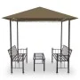 Garden kiosk table and benches taupe gray 180g/m² 2.5x1.5x2.4m by vidaXL, Tents and gazebos - Ref: Foro24-312222, Price: 327,...