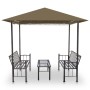 Quiosco de jardín mesa y bancos gris taupe 180g/m² 2,5x1,5x2,4m de vidaXL, Carpas y cenadores - Ref: Foro24-312222, Precio: 3...