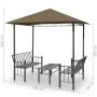 Garden kiosk table and benches taupe gray 180g/m² 2.5x1.5x2.4m by vidaXL, Tents and gazebos - Ref: Foro24-312222, Price: 327,...