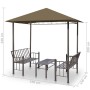 Quiosco de jardín mesa y bancos gris taupe 180g/m² 2,5x1,5x2,4m de vidaXL, Carpas y cenadores - Ref: Foro24-312222, Precio: 3...