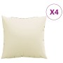 Sofakissen 4 Stück in Cremefarbenem Stoff, 60x60 cm. von , Kissen für Stühle und Sofas - Ref: Foro24-360405, Preis: 49,85 €, ...