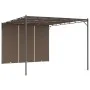 Cenador de jardín con cortina lateral gris taupe 4x3x2,25 m de vidaXL, Carpas y cenadores - Ref: Foro24-312264, Precio: 230,0...