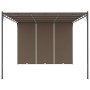 Cenador de jardín con cortina lateral gris taupe 4x3x2,25 m de vidaXL, Carpas y cenadores - Ref: Foro24-312264, Precio: 238,7...