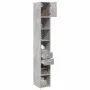 Narrow engineered wood wardrobe in gray concrete, 30x42.5x225 cm by , Sideboards - Ref: Foro24-3281269, Price: 123,23 €, Disc...