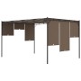 Cenador de jardín con cortina lateral gris taupe 4x3x2,25 m de vidaXL, Carpas y cenadores - Ref: Foro24-312264, Precio: 238,7...