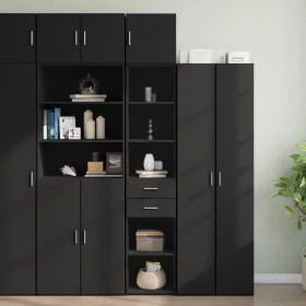 Schmaler schwarzer Schrank aus Holzwerkstoff 40x42,5x225 cm. von , Sideboards - Ref: Foro24-3281274, Preis: 176,84 €, Rabatt: %