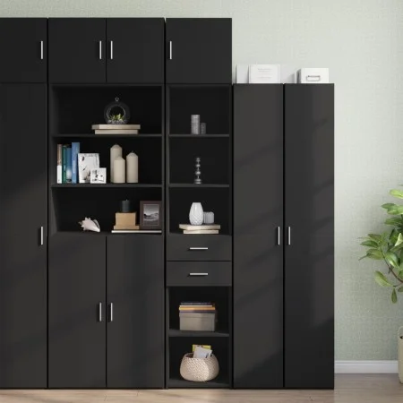 Narrow black engineered wood wardrobe 40x42.5x225 cm by , Sideboards - Ref: Foro24-3281274, Price: 176,47 €, Discount: %