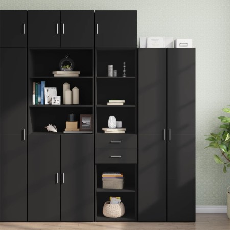 Schmaler schwarzer Schrank aus Holzwerkstoff 45x42,5x225 cm. von , Sideboards - Ref: Foro24-3281295, Preis: 167,63 €, Rabatt: %
