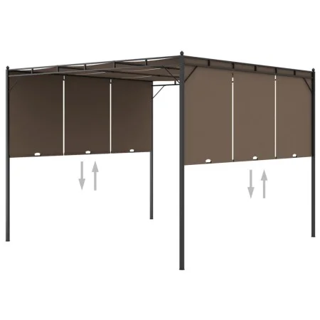 Garden gazebo with taupe gray side curtain 3x3x2.25 m by vidaXL, Tents and gazebos - Ref: Foro24-312263, Price: 222,23 €, Dis...