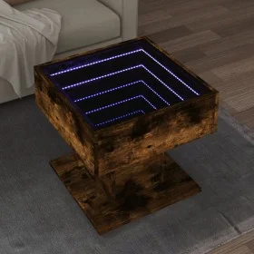 Center table and LED smoked oak engineered wood 50x50x45cm by , Coffee table - Ref: Foro24-847529, Price: 92,95 €, Discount: %